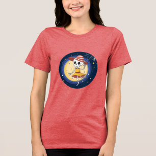 ホットなスケルトンハロウィンシャツかわいいおもしろいと トライブレンドTシャツ