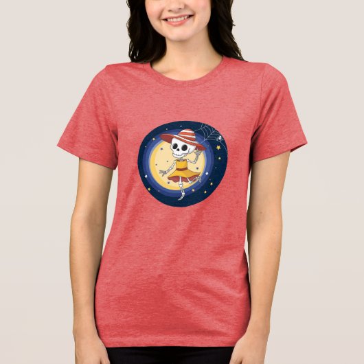 ホットなスケルトンハロウィンシャツかわいいおもしろいと トライブレンドＴシャツ