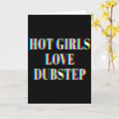 ホットな女の子はドバステップEDMダンスレイヴミュージックフェストが大好き カード (黄色い花)