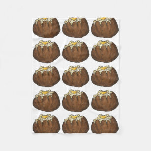 ホットアイダ焼いたホポテトポテトバターパットグルメ フリースブランケット