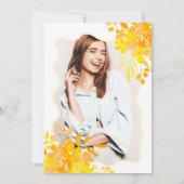 ホットイエローウェーブフレームボーフローラ甘い16 招待状 (裏面)