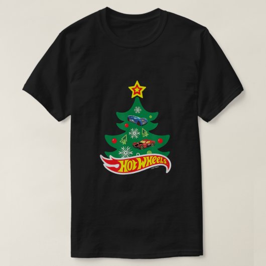 ホットウィールズのクリスマスツリー Tシャツ (デザイン正面)