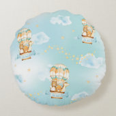 ホットエアバルーンかわいいベビーアニマルボーイ子供部屋デコール ラウンドクッション (裏面)