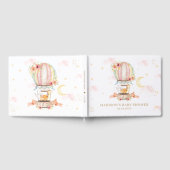 ホットエアバルーンかわいい動物フローラ赤ちゃんシャワー ゲストブック (全面)