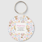 ホットエアバルーンかわいい水彩柄ありがとう キーホルダー (正面)