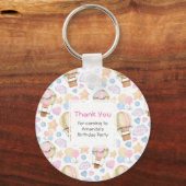 ホットエアバルーンかわいい水彩柄ありがとう キーホルダー (正面)