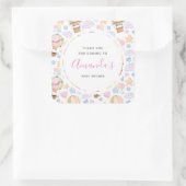 ホットエアバルーンかわいい水彩柄ありがとう スクエアシール (バッグ)