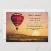 ホットエアバルーンとサンセットのポストウェディング招待状 招待状 (正面)