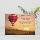 ホットエアバルーンとサンセットのポストウェディング招待状 招待状 (スタンド正面)