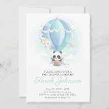 ホットエアバルーンにパンダベビーシャワー