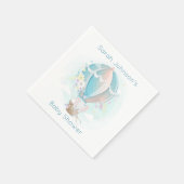 ホットエアバルーンに象の赤ちゃんシャワー スタンダードカクテルナプキン (角)