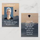 ホットエアバルーンのメモリアルキープサケ 名刺 (正面/裏面)