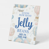 ホットエアバルーンはゼリー豆の数を推測 台座サイン (正面)