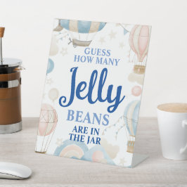 ホットエアバルーンはゼリー豆の数を推測 台座サイン