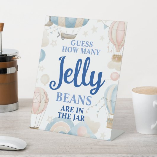 ホットエアバルーンはゼリー豆の数を推測 台座サイン (インサイチュ)