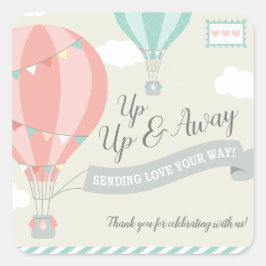 ホットエアバルーンアップ&パ遠くにステル スクエアシール