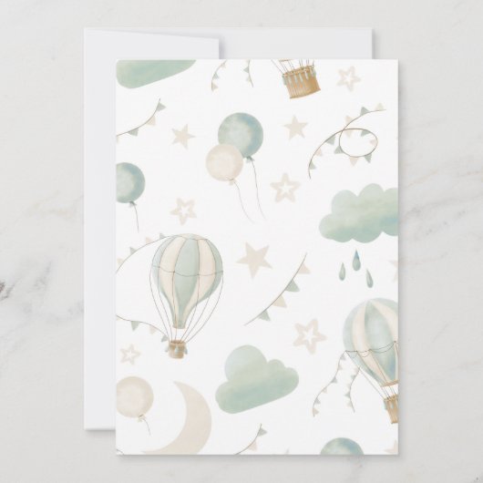 ホットエアバルーンアドベンチャーベビーシャワー招待状 招待状 (裏面)