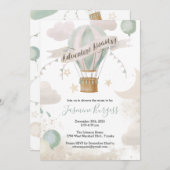 ホットエアバルーンアドベンチャーベビーシャワー招待状 招待状 (正面/裏面)