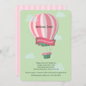ホットエアバルーンウェルカムベビー招待状 招待状 (正面/裏面)