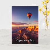 ホットエアバルーンオーバーグランドキャニオン悔やみや弔慰 カード (黄色い花)
