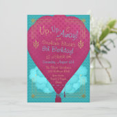 ホットエアバルーンガールズバースデーパーティー招待状 招待状 (スタンド正面)