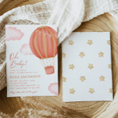 ホットエアバルーンガールベビーシャワー招待状 招待状