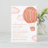 ホットエアバルーンガールベビーシャワー招待状 招待状 (スタンド正面)