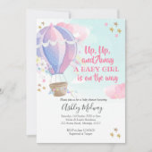 ホットエアバルーンガールベビーシャワー招待状 招待状 (正面)