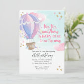 ホットエアバルーンガールベビーシャワー招待状 招待状 (スタンド正面)