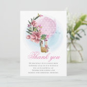 ホットエアバルーンガール誕生日ありがとう サンキューカード (スタンド正面)