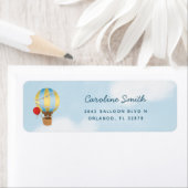 ホットエアバルーンキュートベアーブルー差出人住所 ラベル (インサイチュ)