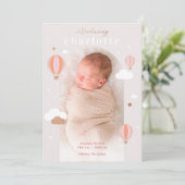 ホットエアバルーンクラウドスターズ生まれたばかりのベビー誕生 案内状 (スタンド正面)