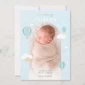 ホットエアバルーンクラウドスター生まれたばかりのベビー誕生An 案内状 (正面)