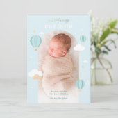 ホットエアバルーンクラウドスター生まれたばかりのベビー誕生An 案内状 (スタンド正面)