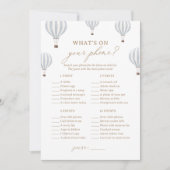 ホットエアバルーンシャワーあなたの電話ゲームの何 招待状 (正面)