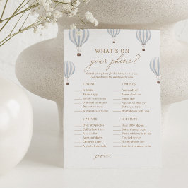 ホットエアバルーンシャワーあなたの電話ゲームの何 招待状