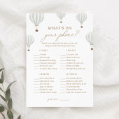 ホットエアバルーンシャワーあなたの電話ゲームの何 招待状