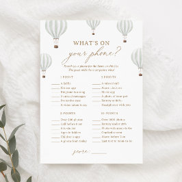 ホットエアバルーンシャワーあなたの電話ゲームの何 招待状