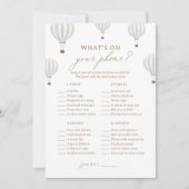 ホットエアバルーンシャワーあなたの電話ゲームの何 招待状 (正面)