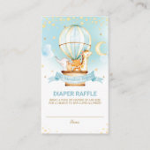 ホットエアバルーンジャングル動物の男の子おむつラッフル エンクロージャーカード (正面)