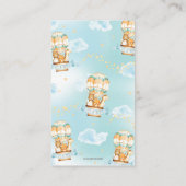 ホットエアバルーンジャングル動物の男の子おむつラッフル エンクロージャーカード (裏面)