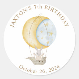 ホットエアバルーンスターズ誕生日クラシックラウンド ラウンドシール