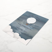 ホットエアバルーンスターニュートラルベビーシャワー 箔招待状 (回転した状態)