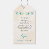 ホットエアバルーンターコイズ金ゴールドイエローローズアロー ギフトタグ (裏面)