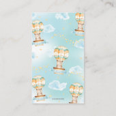 ホットエアバルーンテディベアボーイオムツラッフル エンクロージャーカード (裏面)