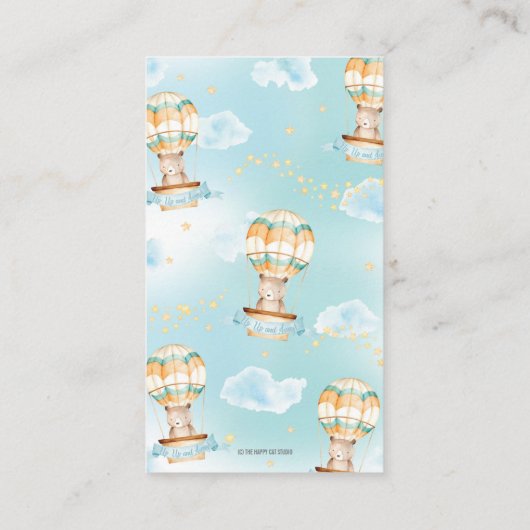 ホットエアバルーンテディベアボーイオムツラッフル エンクロージャーカード (裏面)