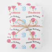 ホットエアバルーンデザイン誕生日名前をカスタムする ラッピングペーパーシート (インサイチュ)