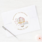 ホットエアバルーンハート誕生日クラシックラウンド ラウンドシール (封筒)