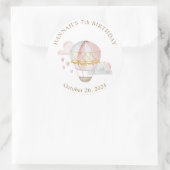 ホットエアバルーンハート誕生日クラシックラウンド ラウンドシール (バッグ)