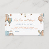 ホットエアバルーンパステルボーイトラベル赤ちゃんシャワー エンクロージャーカード (正面)